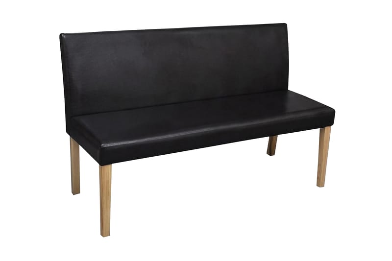 Bänk 139,5 cm mörkbrun konstläder - Brun - Möbler - Stolar & fåtöljer - Sittbänk