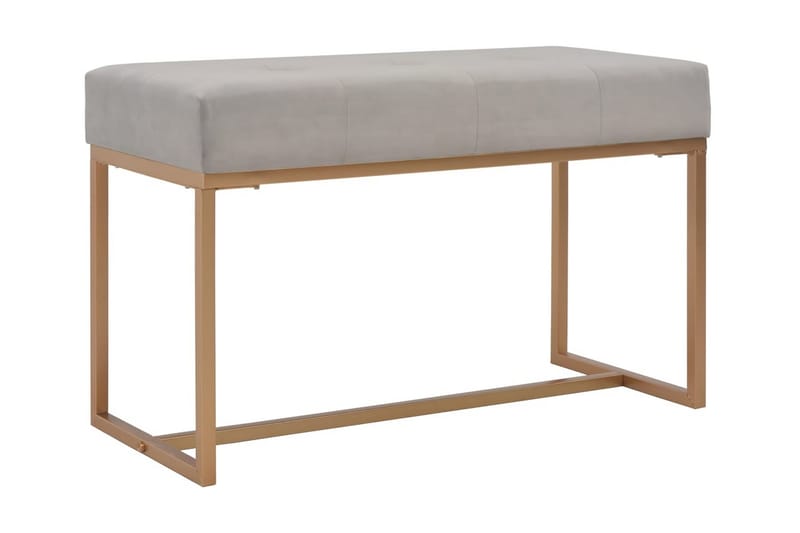 Bänk 80 cm grå sammet - Grå - Möbler - Stolar & fåtöljer - Sittbänk