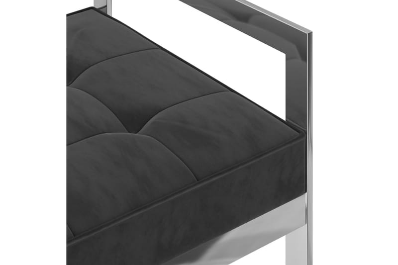 Bänk 97 cm svart sammet och rostfritt stål - Svart - Möbler - Stolar & fåtöljer - Sittbänk