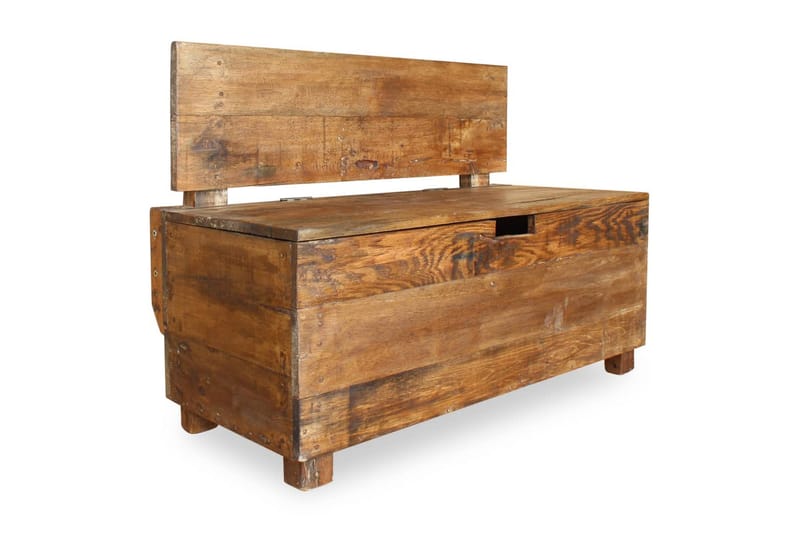 Bänk massivt återvunnet trä 86x40x60 cm - Brun - Möbler - Stolar & fåtöljer - Sittbänk - Sittbänk med förvaring