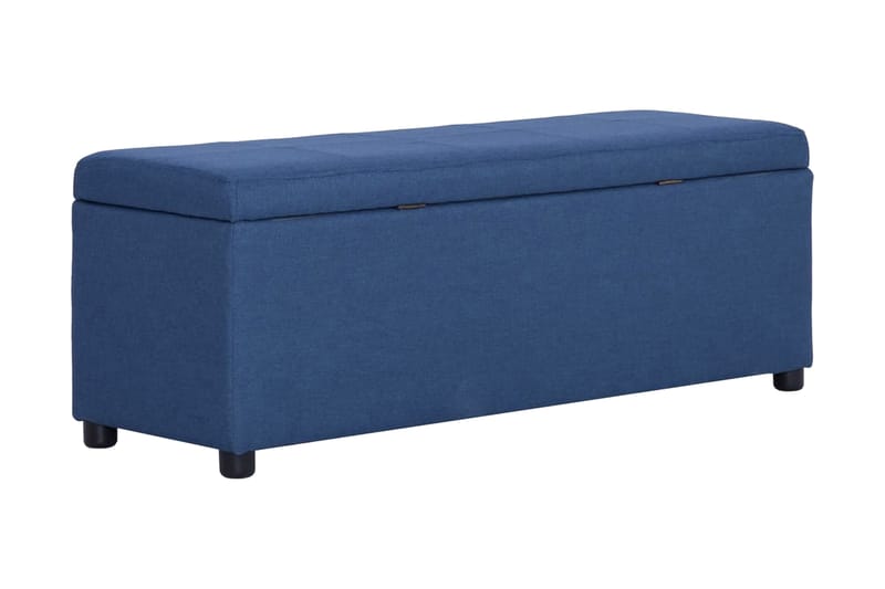 Bänk med förvaringsutrymme 116 cm blå polyester - Blå - Möbler - Stolar & fåtöljer - Sittbänk