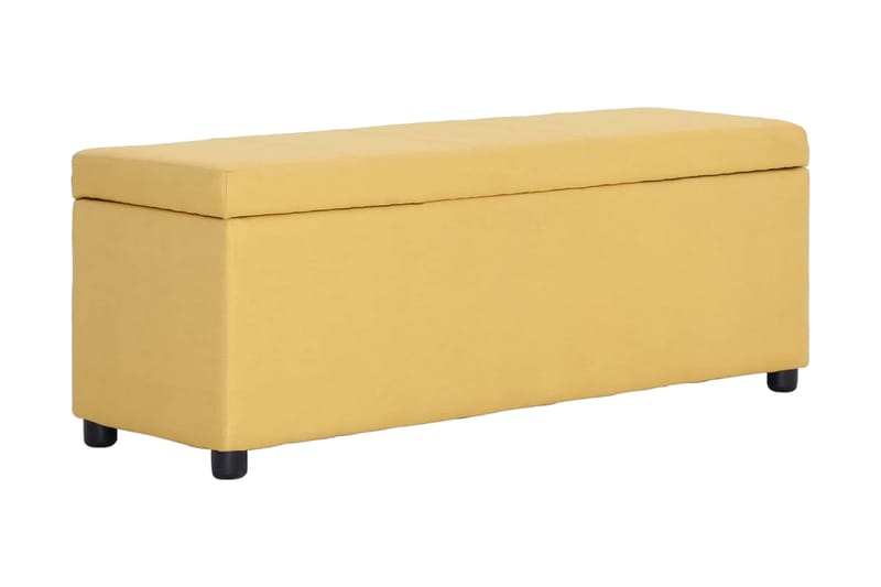 Bänk med förvaringsutrymme 116 cm gul polyester - Gul - Möbler - Stolar & fåtöljer - Sittbänk - Hallbänk