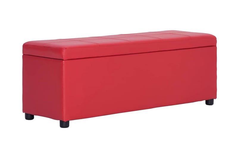 Bänk med förvaringsutrymme 116 cm röd konstläder - Röd - Möbler - Stolar & fåtöljer - Sittbänk