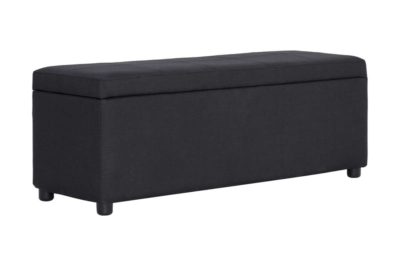 Bänk med förvaringsutrymme 116 cm svart polyester - Svart - Möbler - Stolar & fåtöljer - Sittbänk - Sittbänk med förvaring