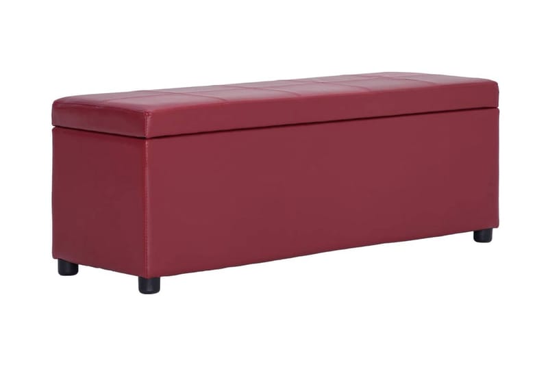 Bänk med förvaringsutrymme 116 cm vinröd konstläder - Röd - Möbler - Stolar & fåtöljer - Sittbänk