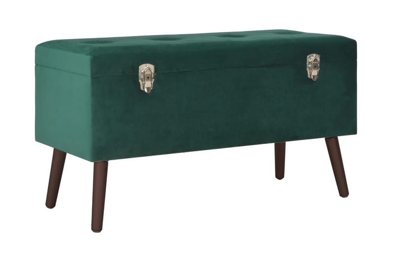 Bänk med förvaringsutrymme grön 80 cm sammet - Grön - Möbler - Stolar & fåtöljer - Sittbänk - Sittbänk med förvaring