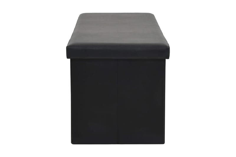 Förvaringsbänk hopfällbar konstläder 110x38x38 cm svart - Svart - Möbler - Stolar & fåtöljer - Sittbänk