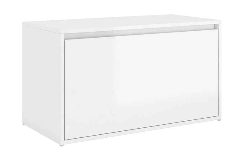 Hallbänk vit högglans 80x40x45 cm spånskiva - Vit - Möbler - Stolar & fåtöljer - Sittbänk - Sittbänk med förvaring
