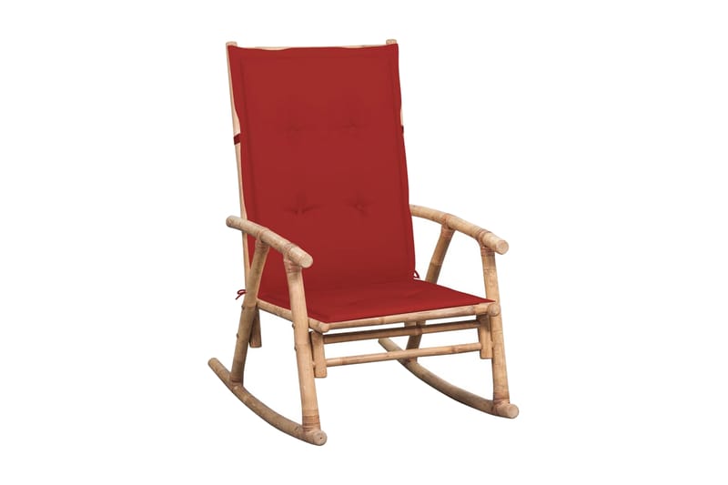 Gungstol med dyna bambu - Röd - Möbler - Stolar & fåtöljer - Gungstol