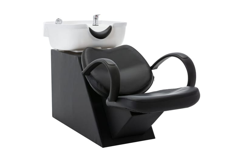 Schamponeringsstol med handfat svart och vit konstläder - Flerfärgad - Möbler - Stolar & fåtöljer - Snurrstol & Gungstol