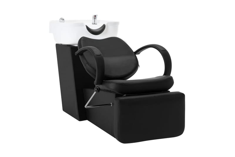Schamponeringsstol med handfat svart och vit konstläder - Flerfärgad - Möbler - Stolar & fåtöljer - Snurrstol & Gungstol
