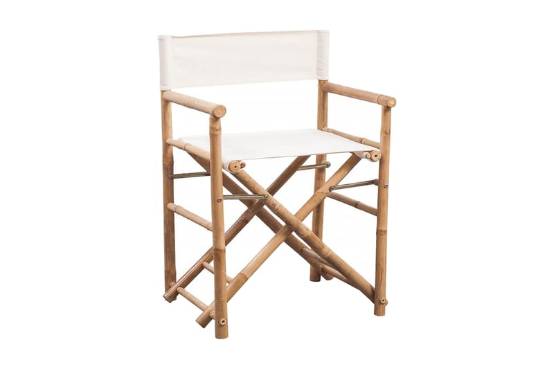 Hopfällbar regissörsstol 2 st bambu med kanvas - Brun - Möbler - Stolar & fåtöljer