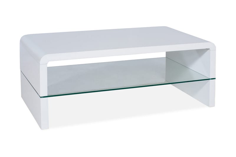 Brovinia Soffbord 110 cm - Glas/Vit - Möbler - Bord - Soffbord