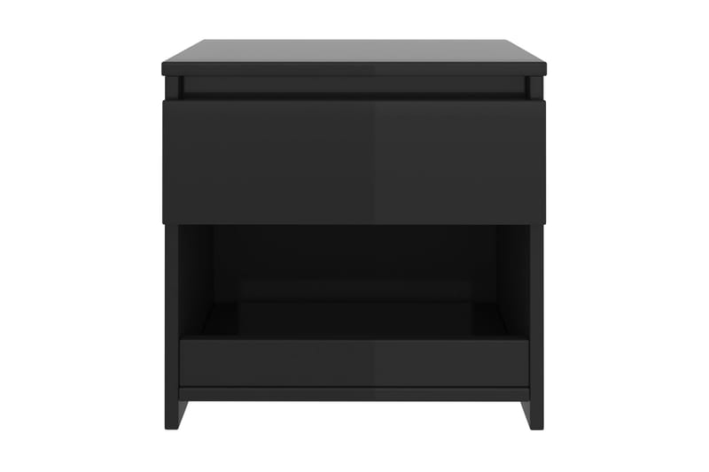 Nattduksbord 2 st svart högglans 40x30x39 cm spånskiva - Svart - Möbler - Bord - Sängbord & nattduksbord