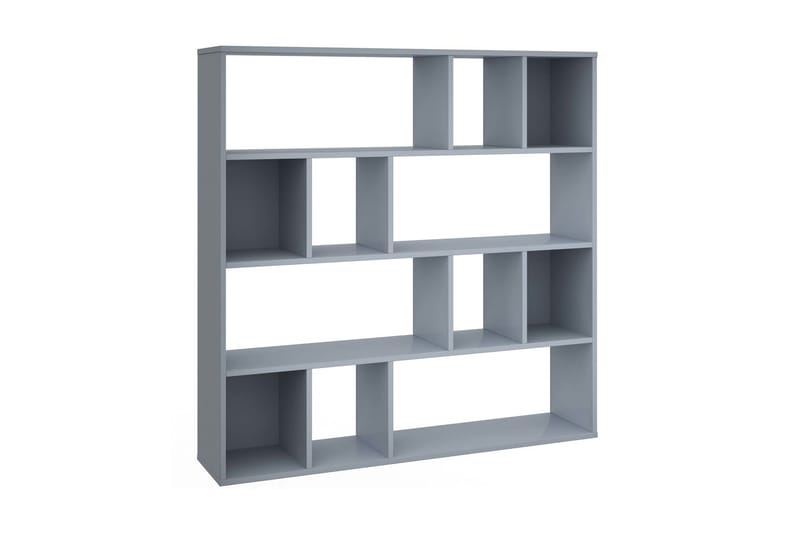 Rumsavdelare/bokhylla högglans grå 110x24x110 cm spånskiva - Grå - Möbler - Förvaring - Hylla
