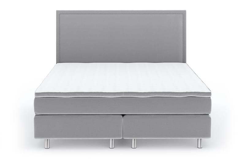 Hilton Lyx Velvet Sängpaket 210x210 - Ljusgrå - Möbler - Sängar - Kontinentalsängar