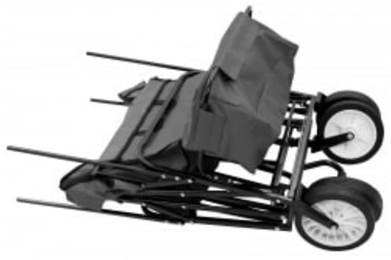 Hopfällbar handvagn med tak stål grå - Grå - Sport & fritid - Camping & vandring - Friluftsutrustning