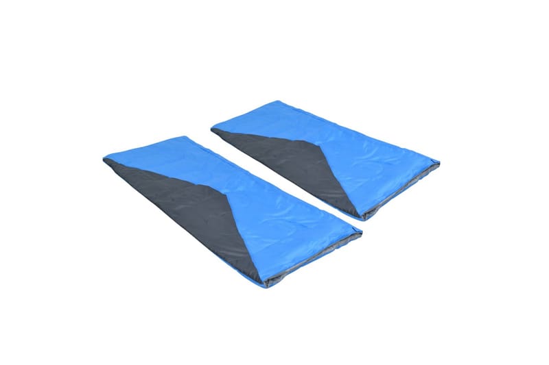 Lätta sovsäckar 2 st rektangulär blå 1100 g 10°C - Blå - Sport & fritid - Camping & vandring - Friluftsutrustning