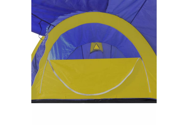 Campingtält 4-personer marinblå, gula linjer - Blå - Sport & fritid - Camping & vandring - Tält