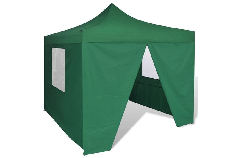 Hopfällbart tält 3x3 m 4 väggar grön
