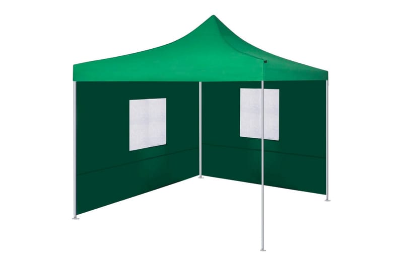 Hopfällbart tält med 2 väggar 3x3 m grön - Grön - Sport & fritid - Camping & vandring - Tält