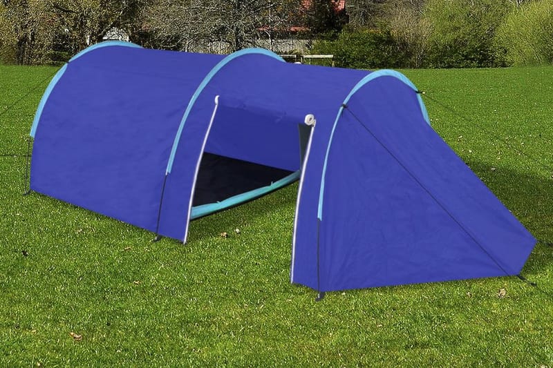 Tält för 4 personer marinblå/ljusblå - Blå - Sport & fritid - Camping & vandring - Tält - Familjetält
