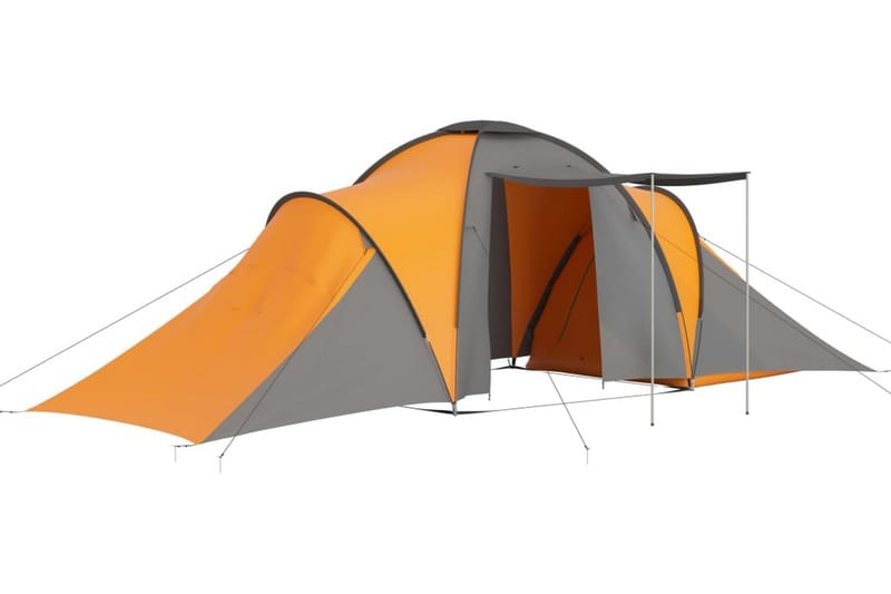 Tält för 6 personer grå och orange - Grå - Sport & fritid - Camping & vandring - Tält - Familjetält