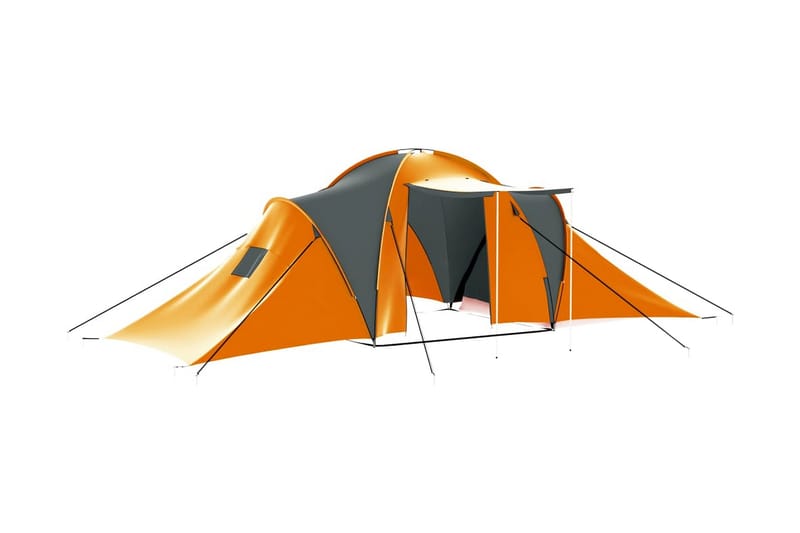 Tält för 9 personer grå och orange