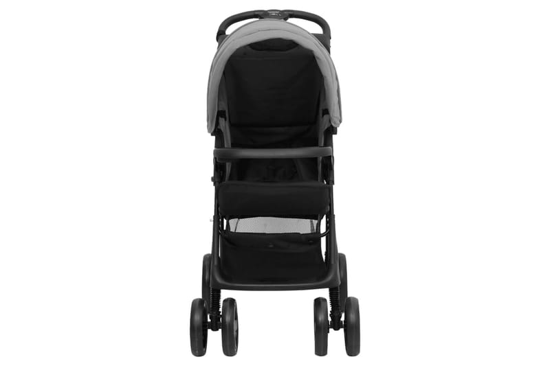Barnvagn 3-i-1 ljusgrå och svart stål - Grå - Sport & fritid - För barn - Barnvagn - Syskonvagn