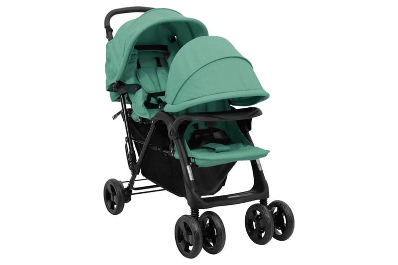 Tandem tvillingvagn grön stål - Grön - Sport & fritid - För barn - Barnvagn - Syskonvagn