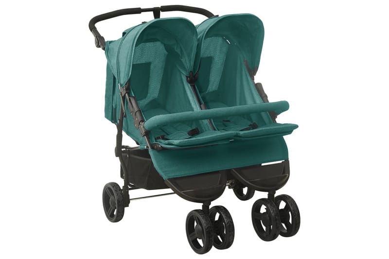 Tvillingvagn grön stål - Grön - Sport & fritid - För barn - Barnvagn - Syskonvagn
