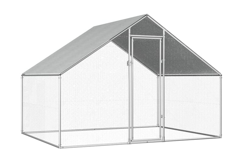 Hönsbur för utomhusbruk 2,75x2x1,92 m galvaniserat stål - Silver - Sport & fritid - För djuren - Hund - Hundmöbler