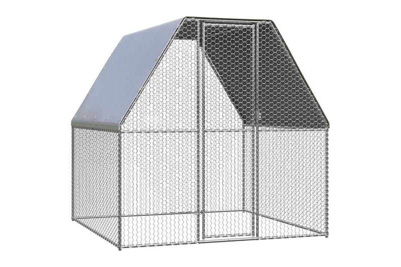 Hönsbur för utomhusbruk 2x2x2 m galvaniserat stål - Silver - Sport & fritid - För djuren