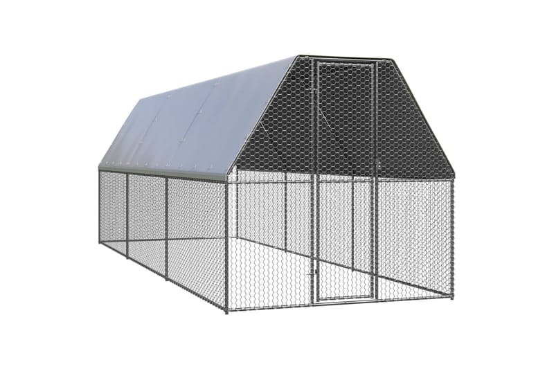 Hönsbur för utomhusbruk 2x6x2 m galvaniserat stål - Silver - Sport & fritid - För djuren