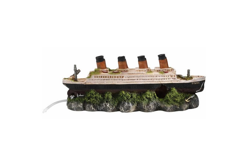 Aqua d'ella Shipwreck Titanic m. luftsten 39x11x17 cm - Sport & fritid - För djuren - Fisk & reptiler - Akvariedekoration & tillbehör