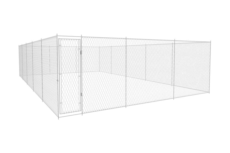 Hundgård för utomhusbruk galvaniserat stål 950x570x185 cm - Silver - Sport & fritid - För djuren - Fågel - Hönshus