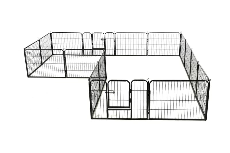 Hundhage 16 paneler stål 60x80 cm svart - Svart - Sport & fritid - För djuren - Hund - Hundmöbler