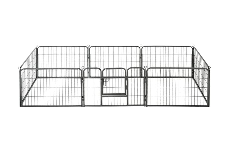 Hundhage 8 paneler stål 60x80 cm svart - Svart - Sport & fritid - För djuren - Hund - Hundmöbler