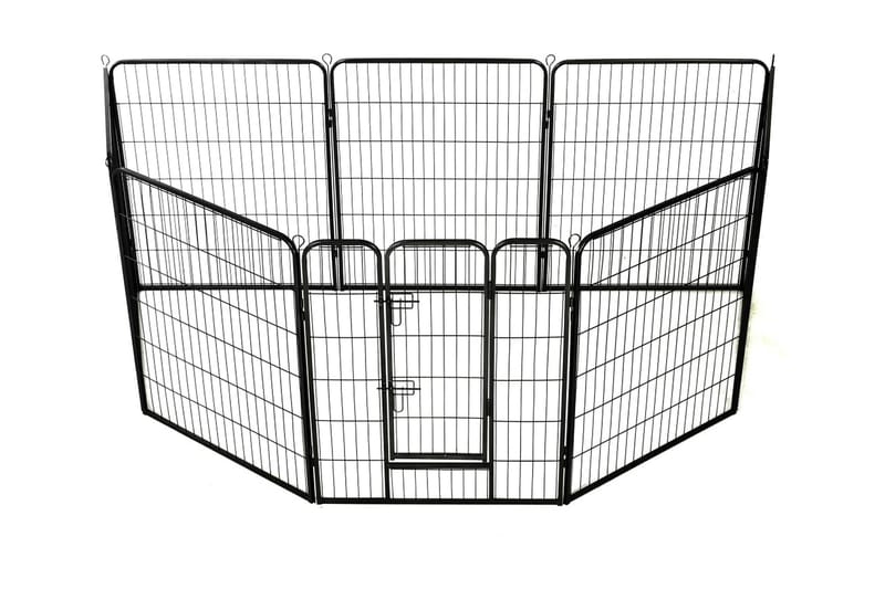 Hundhage 8 paneler stål 80x100 cm svart - Svart - Sport & fritid - För djuren - Hund - Hundmöbler