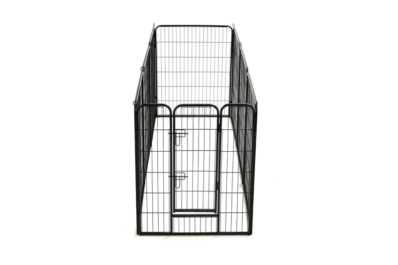 Hundhage 8 paneler stål 80x100 cm svart - Svart - Sport & fritid - För djuren - Hund - Hundmöbler