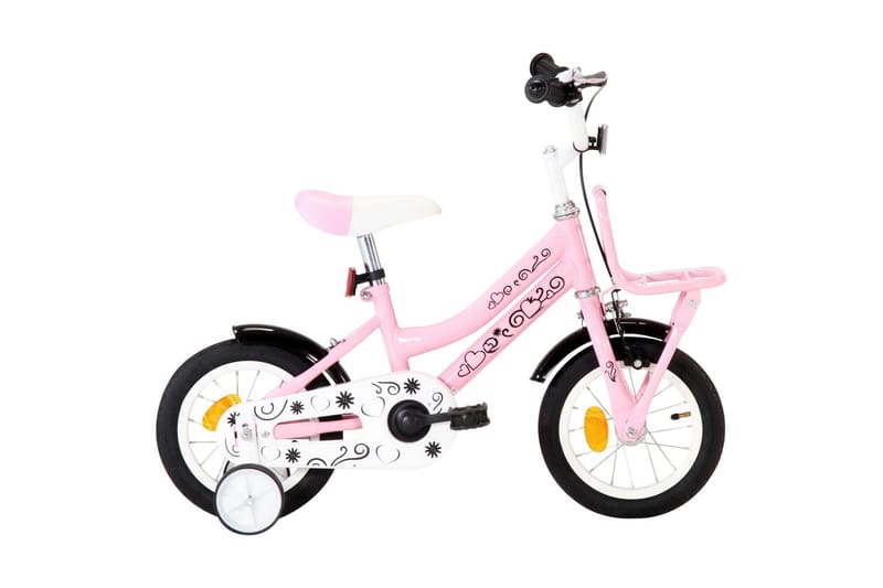 Barncykel med frampakethållare 12 tum vit och rosa - Rosa - Sport & fritid - Lek & sport - Lekplats & lekplatsutrustning