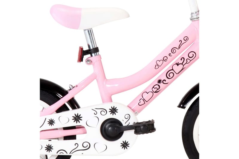 Barncykel med frampakethållare 12 tum vit och rosa - Rosa - Sport & fritid - Friluftsliv - Cyklar - Barncykel & juniorcykel
