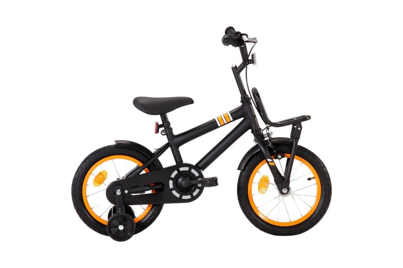 Barncykel med frampakethållare 14 tum svart och orange - Orange - Sport & fritid - Friluftsliv - Cyklar - Barncykel & juniorcykel