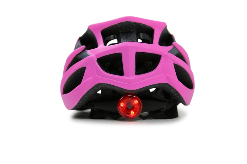 Cykelhjälm med LED lyse | Rosa/grå | Small - Sport & fritid - Friluftsliv - Cyklar - Cykelkläder & cykelhjälm