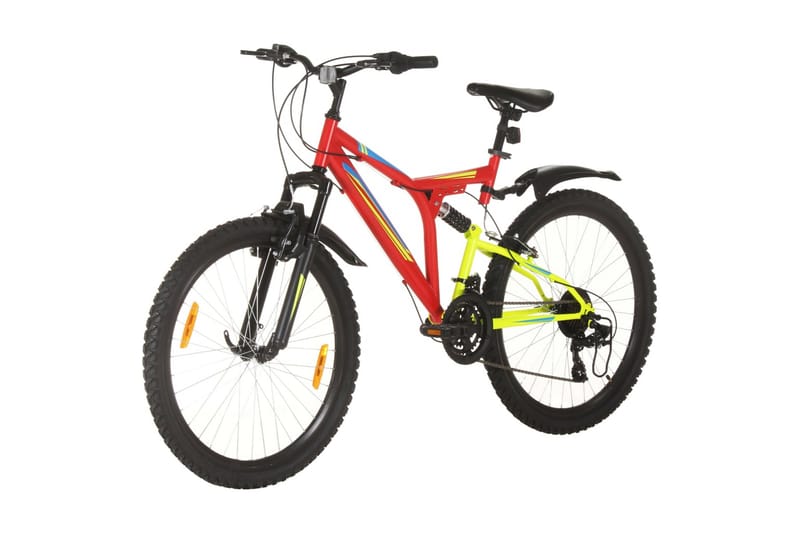 Mountainbike 21 växlar 26-tums däck 49 cm röd - Röd - Sport & fritid - Friluftsliv - Cyklar - Mountainbike