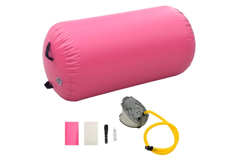 Uppblåsbar gymnastikrulle med pump 120x90 cm PVC rosa - Rosa - Sport & fritid - Hemmagym - Träningsredskap - Gymgolv & pusselmatta