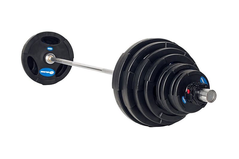 Skivstångsset Master Fitness Deluxe 140 kg - Krom|Svart - Sport & fritid - Hemmagym - Vikter & skivstänger