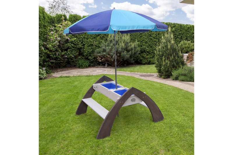 Delta Sand & Water Picknickbord med Parasoll Vit/Grå - AXI - Sport & fritid - Lek & sport - Lekplats & lekplatsutrustning