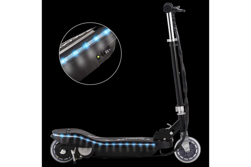 Elektrisk sparkcykel med LED 120 W svart - Svart - Sport & fritid - Lek & sport - Lekplats & lekplatsutrustning