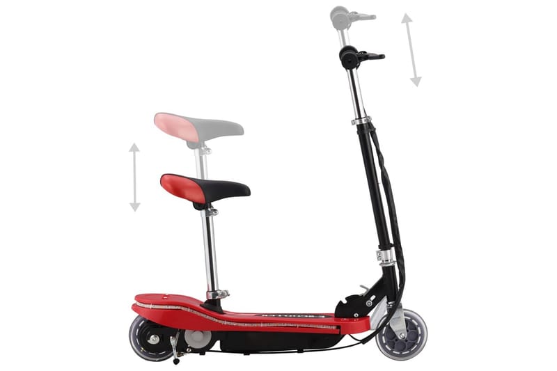 Elektrisk sparkcykel med sits och LED 120 W röd - Röd - Sport & fritid - För djuren - Hund - Hundmöbler
